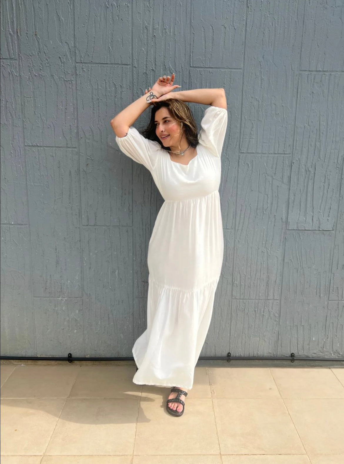 Ariel White Cotton Dress