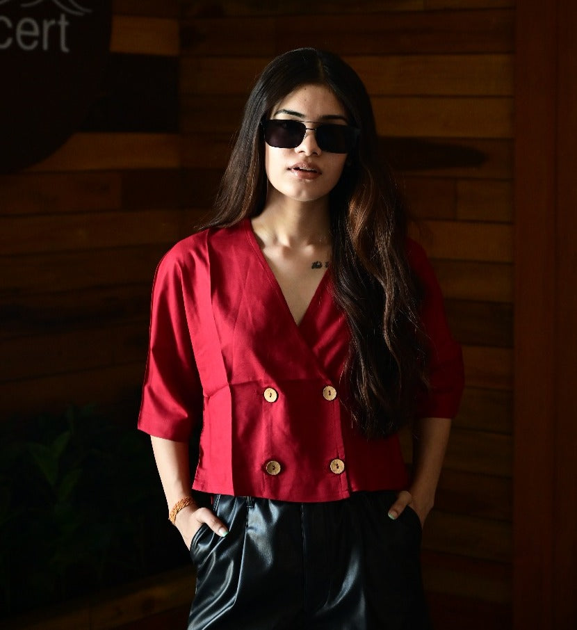 Anushka's Short Four Button Style Shirt