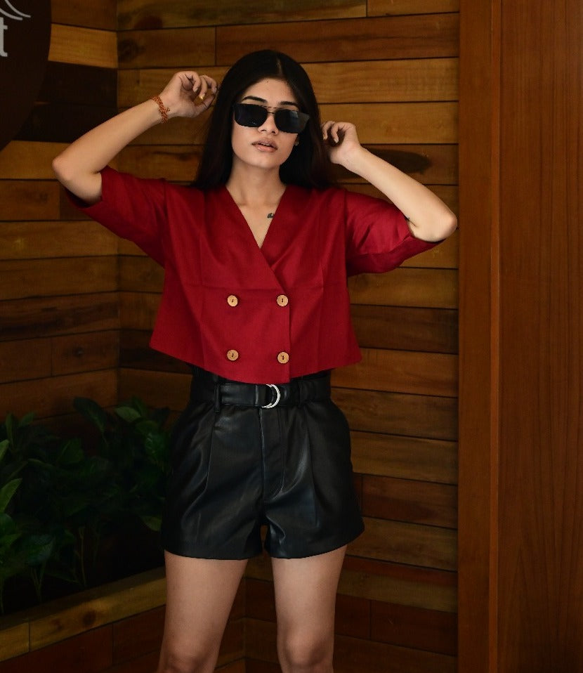 Anushka's Short Four Button Style Shirt