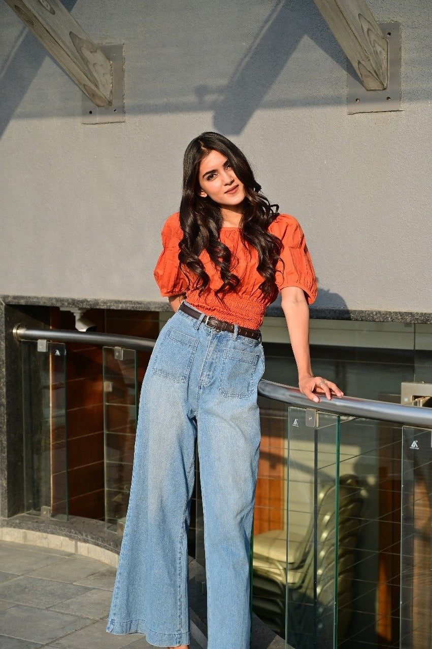 Kheil Ruched Off Shoulder Blouse
