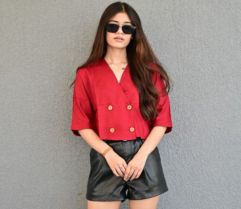 Anushka's Short Four Button Style Shirt