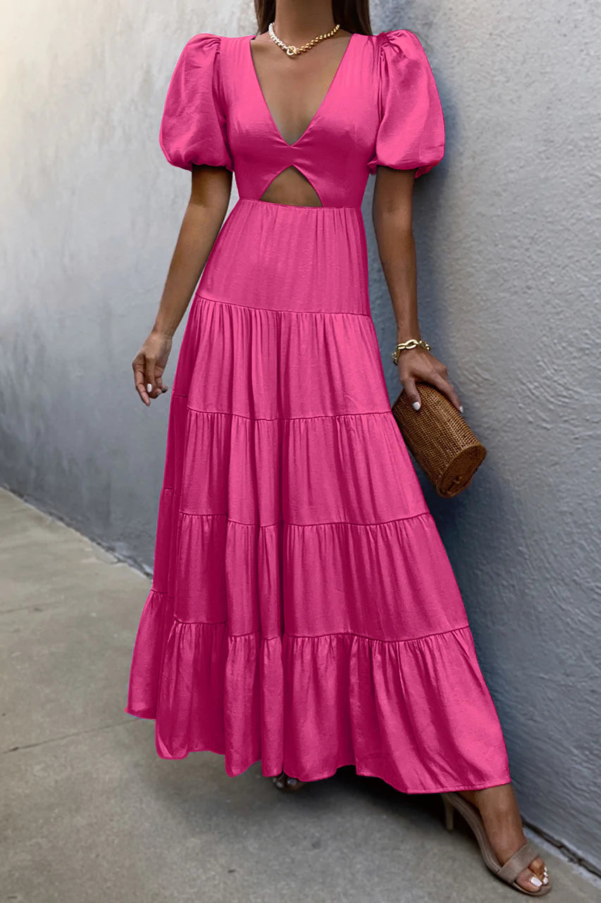 Rasper Pink Cotton Backless Dress