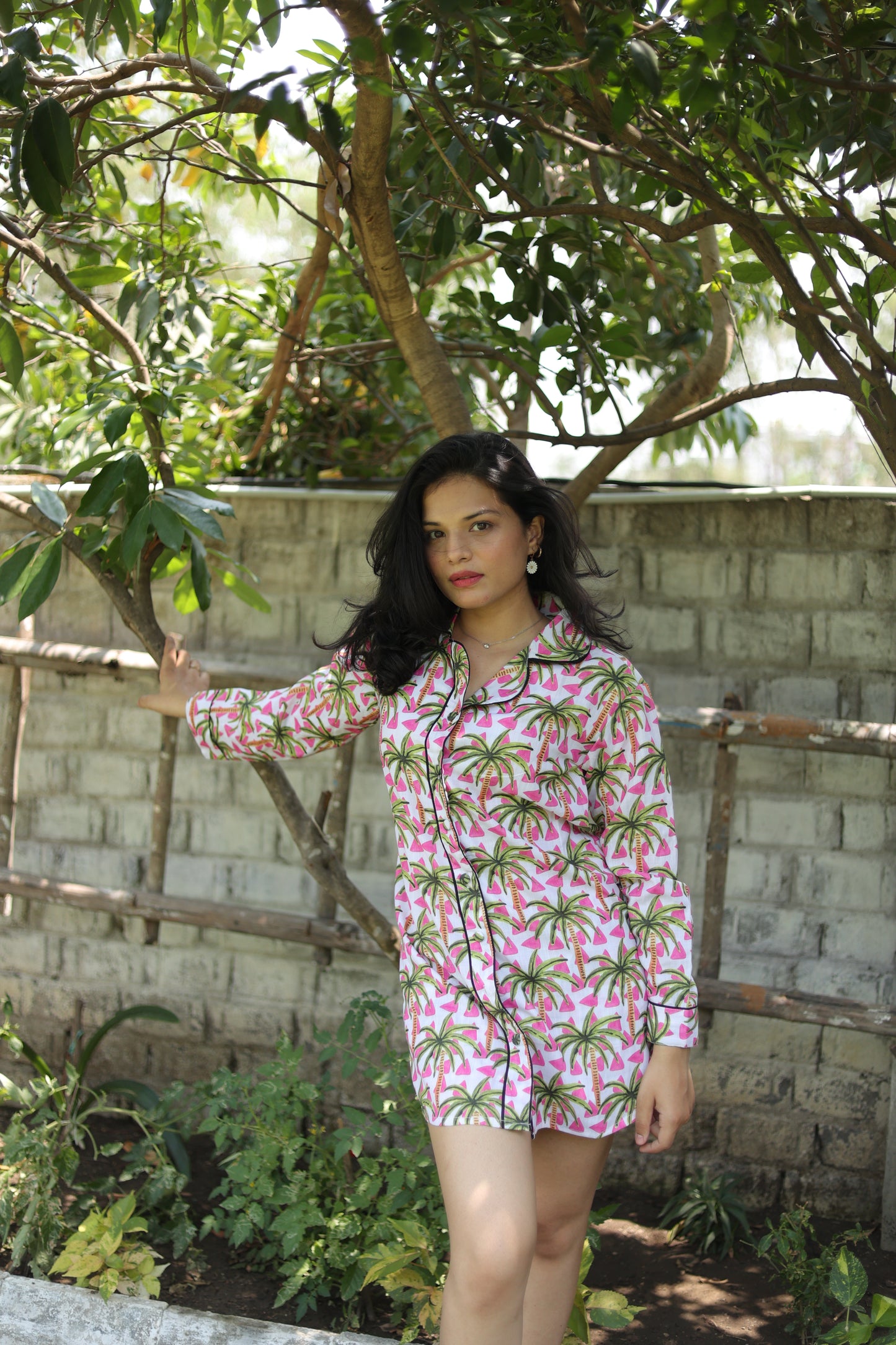 Palms & Pyramids Sleep-in shirt dress