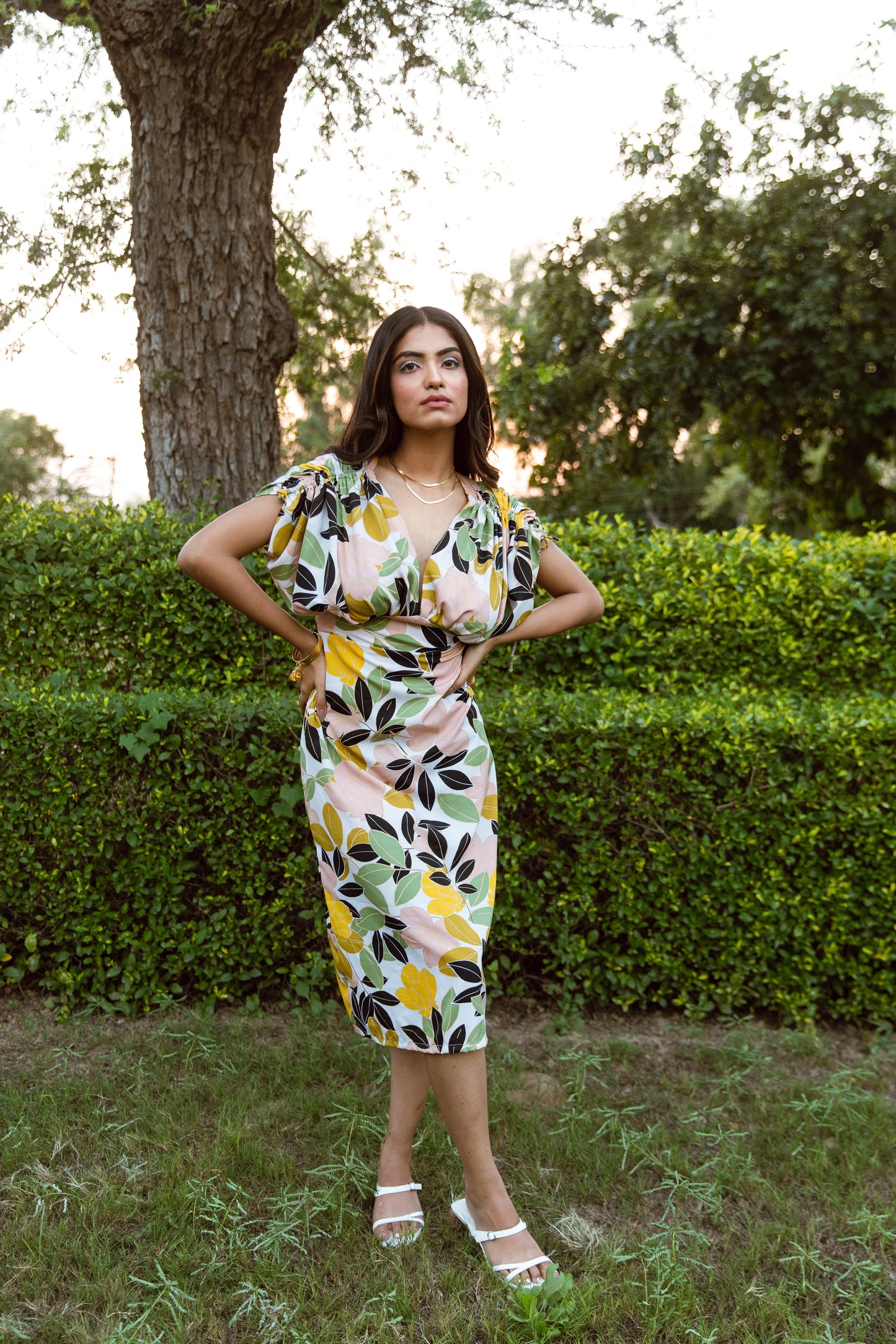 Nora Floral Printed Midi Dress - Vacation Wear