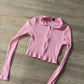 Rider Zipper Knit Crop Top
