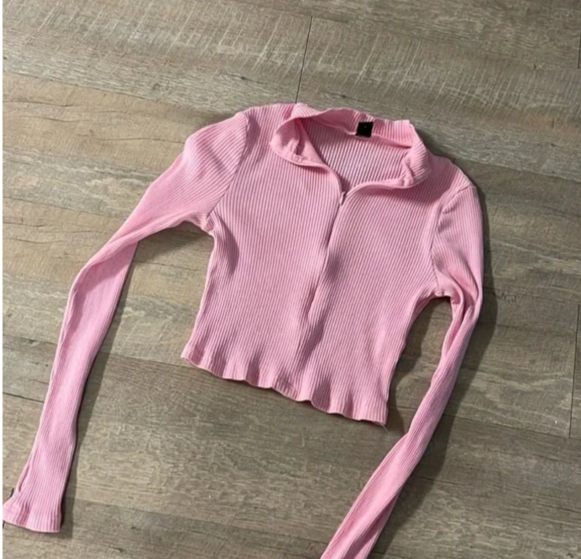 Rider Zipper Knit Crop Top