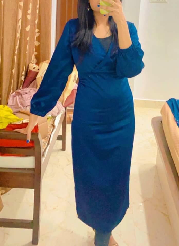 Rhine Wrap Style Satin Dress