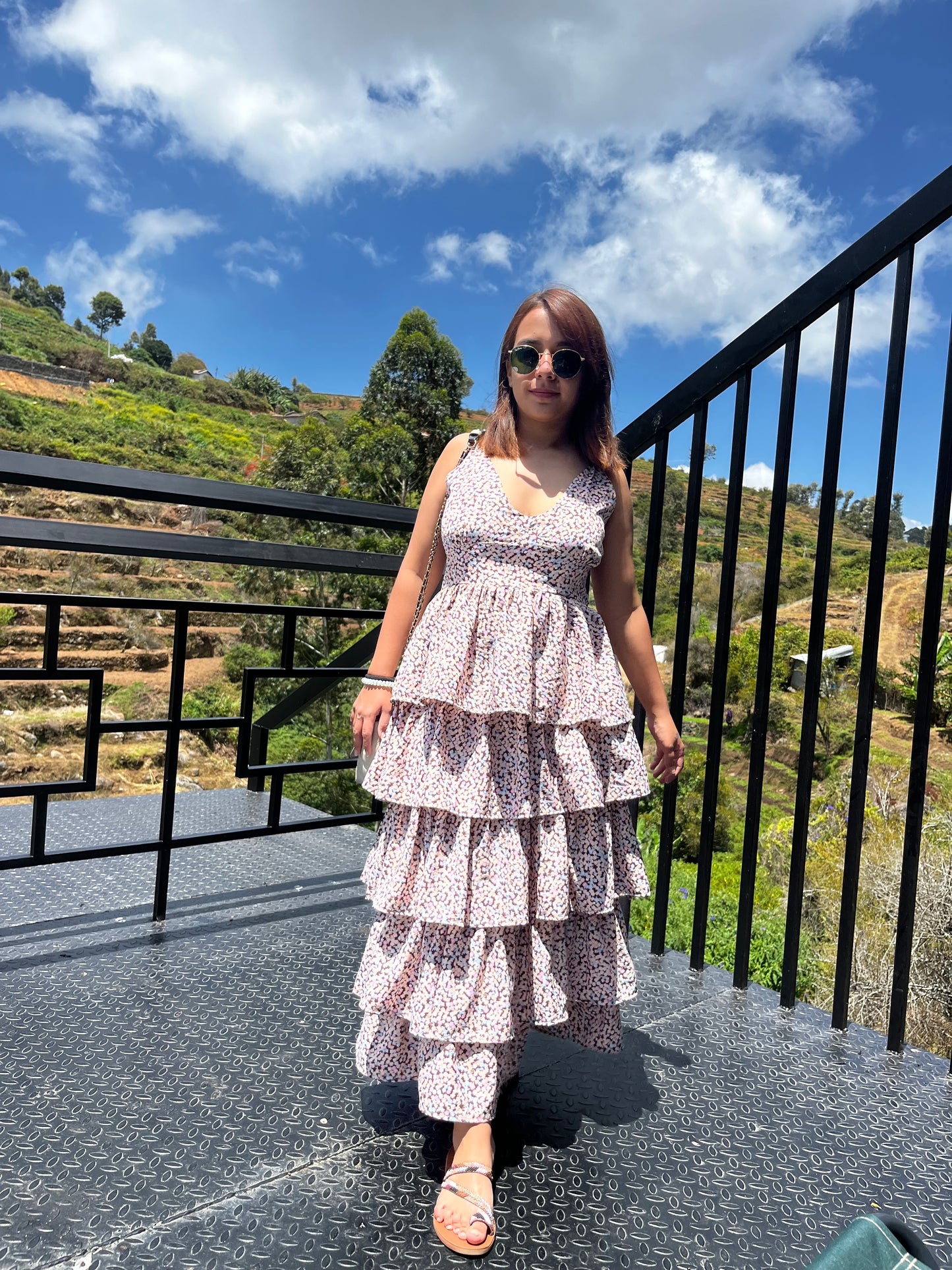 Anastasia Pink Tiered Dress - Vacation Wear