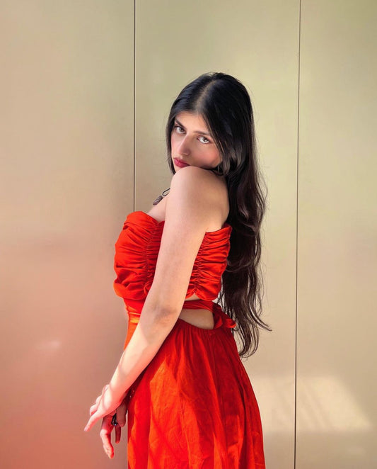 Ruz Cotton Strapless Dress