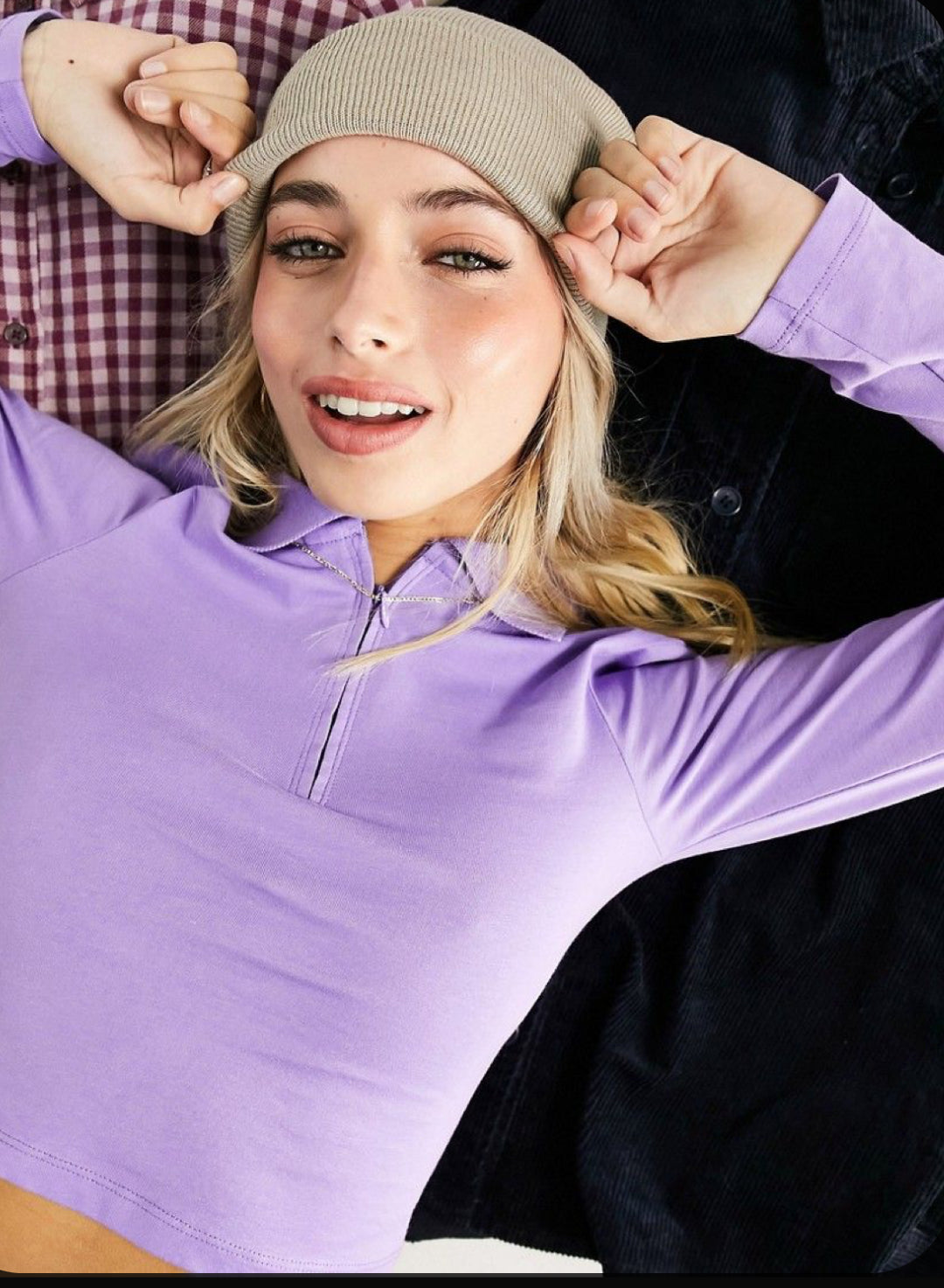 Rider Zipper Knit Crop Top