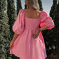 Raquelle Pink Puff Sleeve Dress