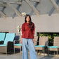 Sakshi's Maroon Peplum Buttoned Top