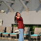 Sakshi's Maroon Peplum Buttoned Top