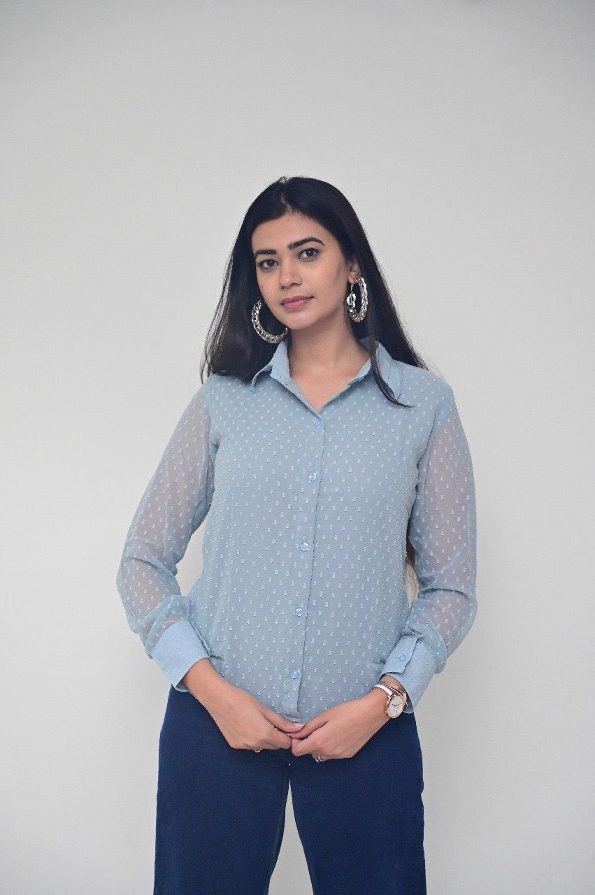 Lucinda Sheer Swiss Dot Shirt
