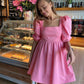 Raquelle Pink Puff Sleeve Dress