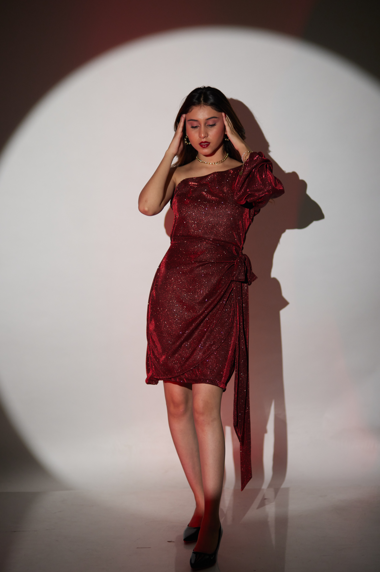 Gina Red Shimmer Dress