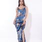 Mari Printed Satin Dress