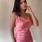 Tiffany Ruched Satin Mini Dress