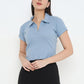 Frost Knit Crop Polo T-shirt