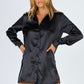 Allora Black Satin Shirt Dress