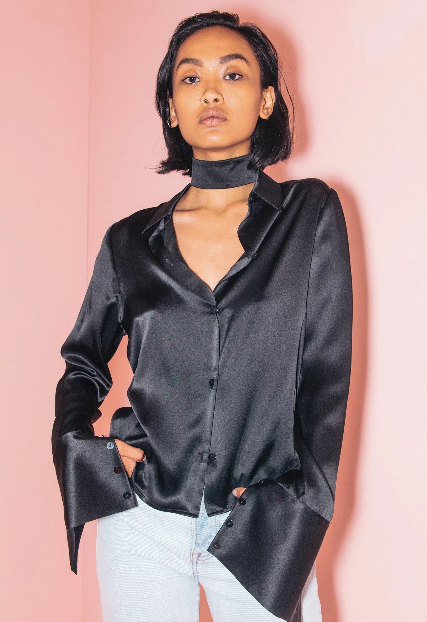 Salve Not So Basic Satin Shirt