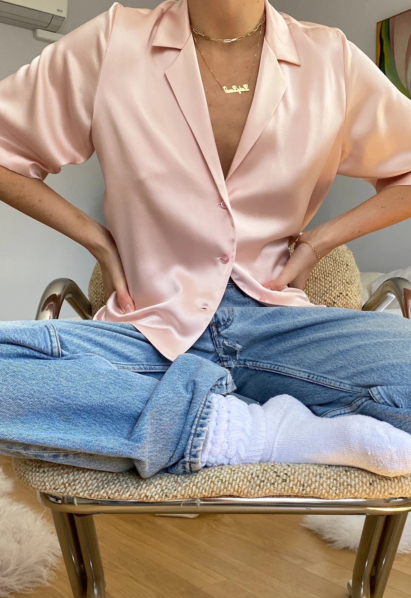 Terina Pastel Satin Shirt