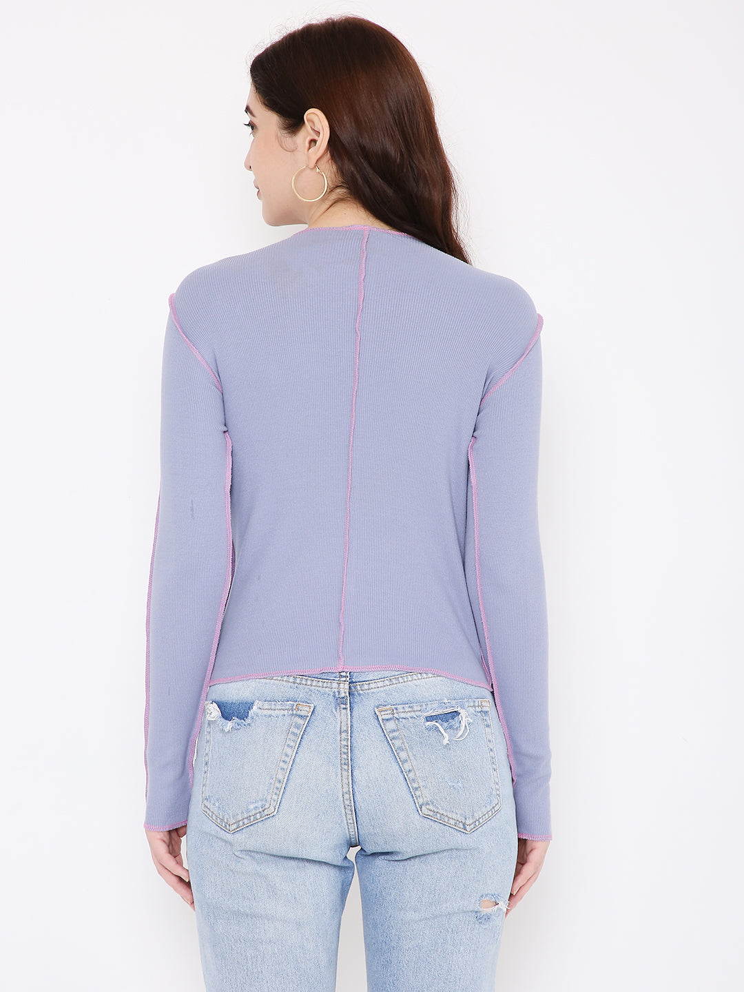 Urban chic Reverse Lilac Knit Top