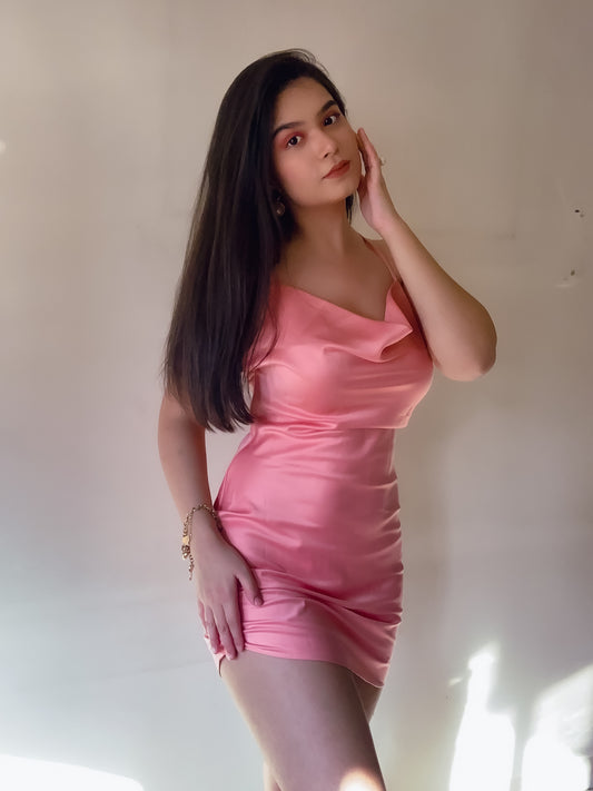 Girl in a Pink Satin Dress