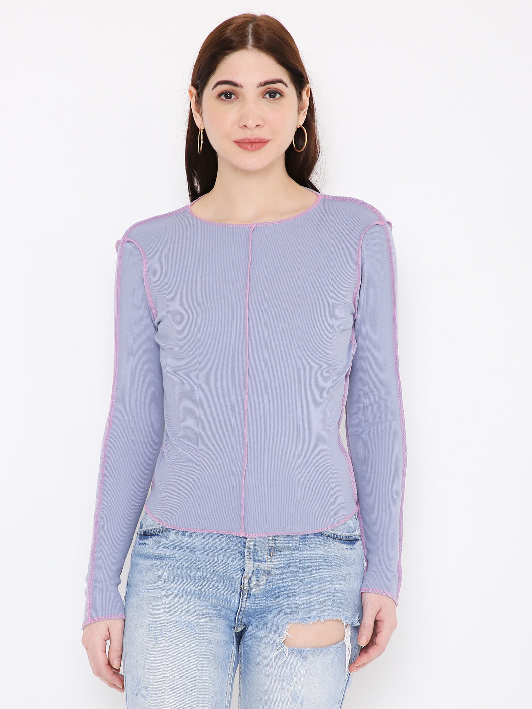 Urban chic Reverse Lilac Knit Top