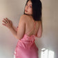 Tiffany Ruched Satin Mini Dress